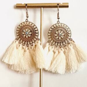 Mandala Tassel Earrings